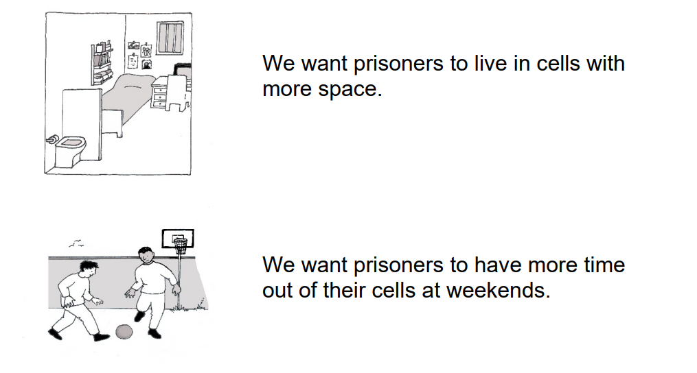 An example of an illustration and simple text from an easy read report