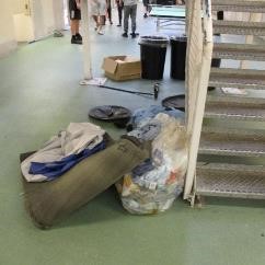 A communal area in Birmingham prison filled with rubbish