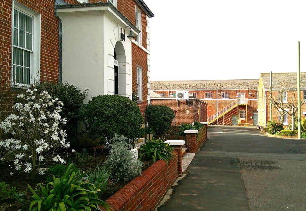 Photograph of the exterior of the Pankhurst buildings at HMP Isle of Wight.