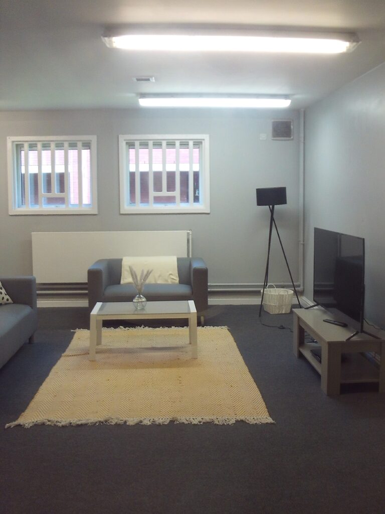 Photo of the living room in the care leavers flat.