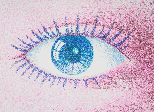 Painting of an eye by an offender.