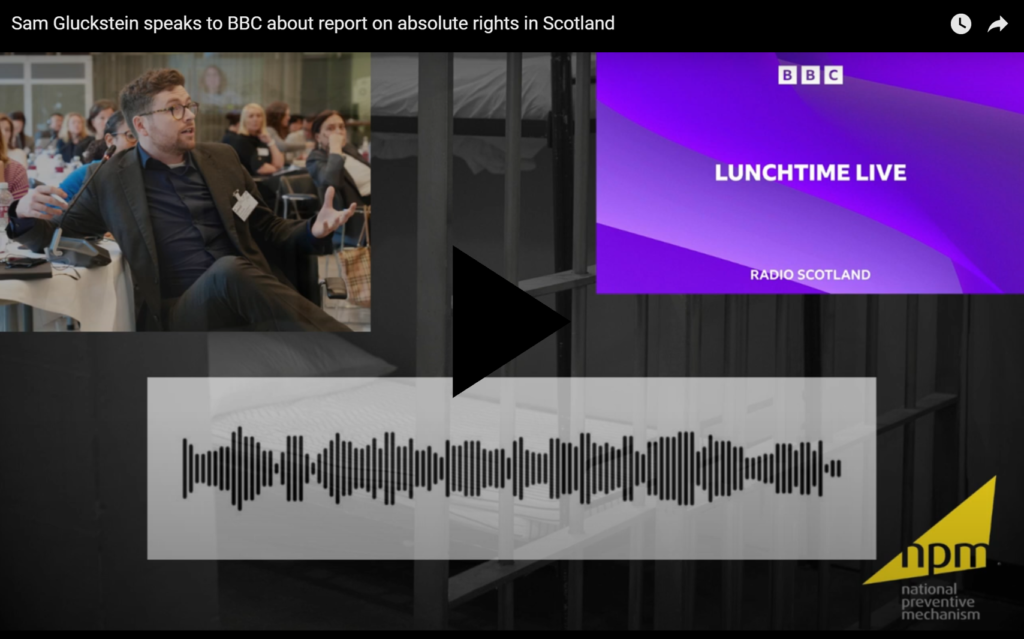 Image of a YouTube video depicting Sam Gluckstein, Head of UK NPM, and the BBC lunchtime live logo. A play button is in the middle of the image.