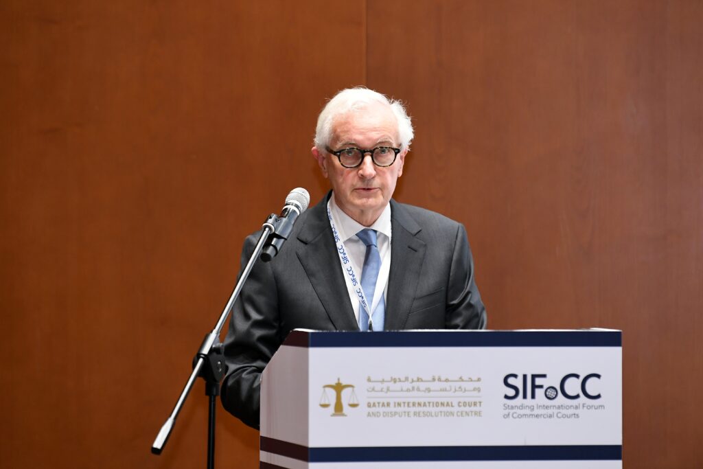 The Hon. James Allsop AC giving the keynote speech at 5th Full Meeting of SIFoCC in Doha, Qatar