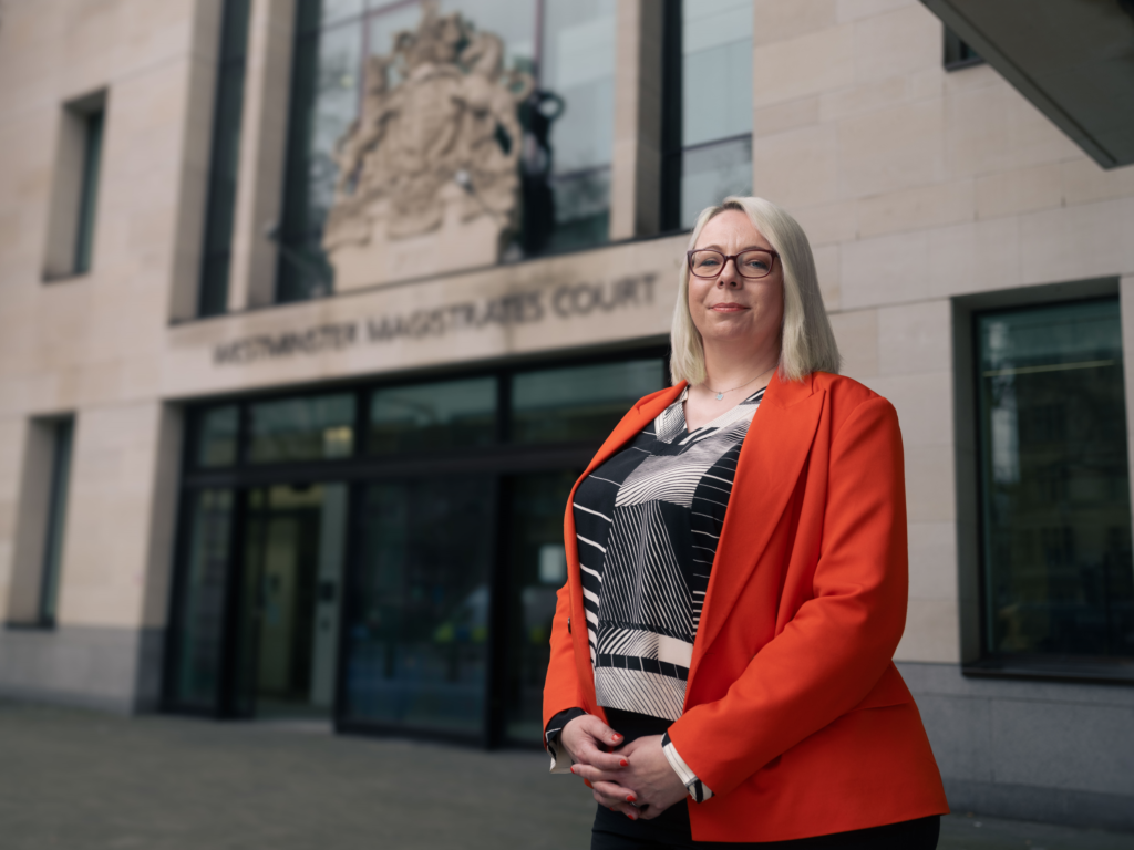 Magistrate Clare standing outside of court