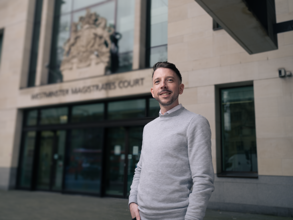 Magistrate Luke standing outside of court
