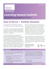 Prisons and Probation Ombudsman, Learning Lessons Bulletin, Use of Force