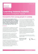Prisons and Probation Ombudsman, young prisoners, learning lessons