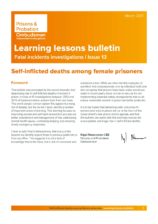 Prisons and Probation Ombudsman, learning lessons, deaths in custody, women prisoners