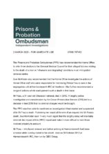 Prince Fosu, Prisons and Probation Ombudsman, press release