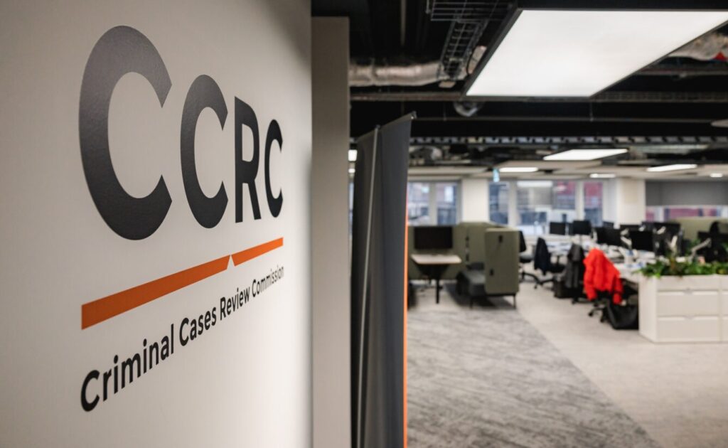 The CCRC Offices and sign with CCRC logo