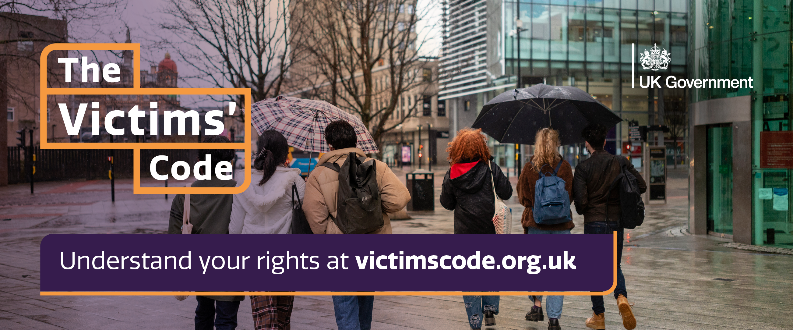 Two groups of 3 young people walking in the rain with umbrellas.