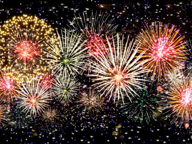 Image of fireworks in a dark night sky