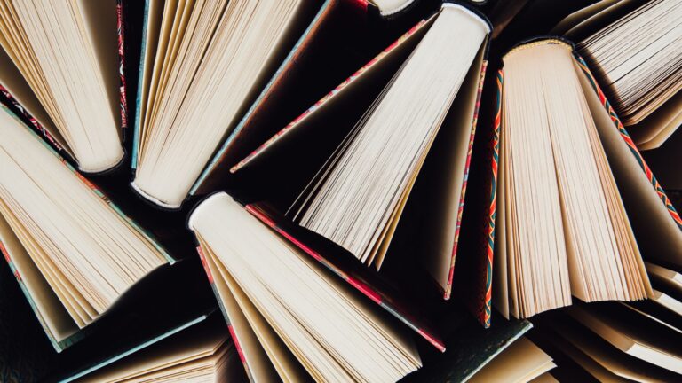 Top view photo of a number of books