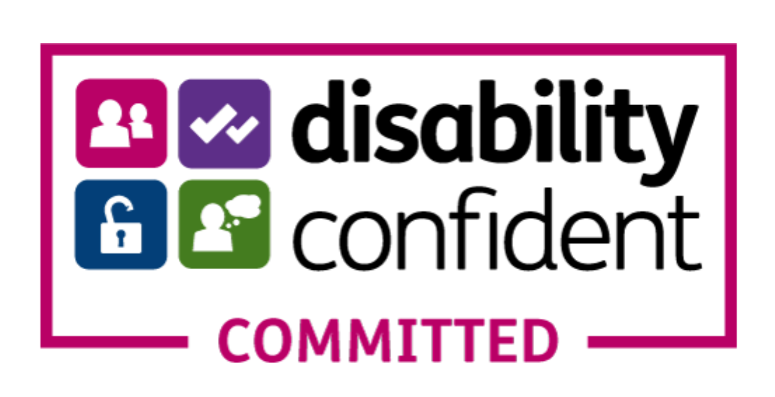 Disability Confident Committed badge.