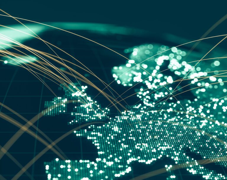 Close up of an electronic globe.