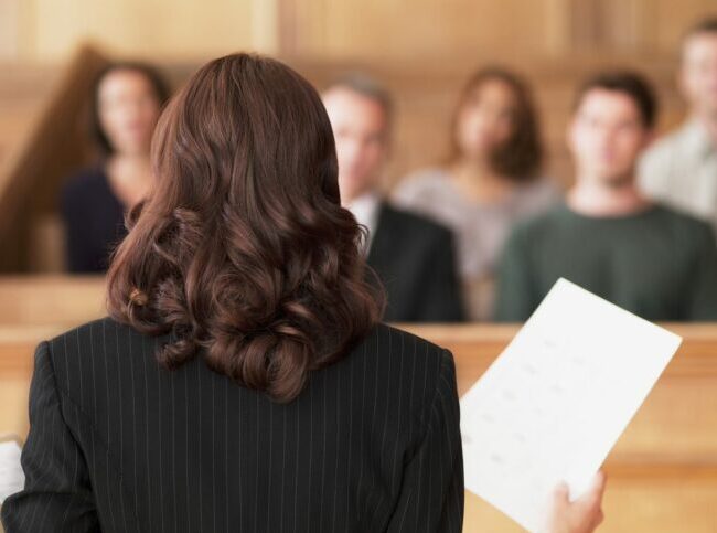 lawyer addressing jury