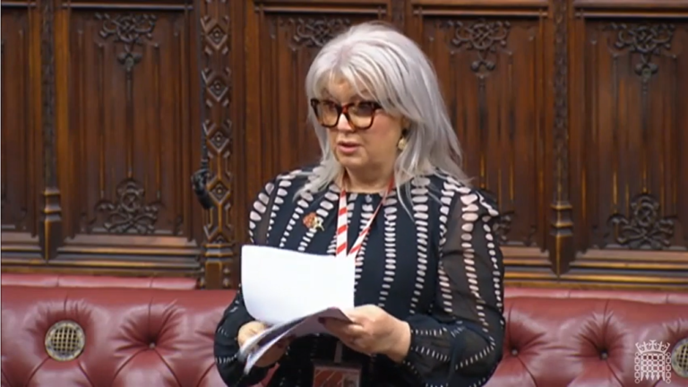 Baroness Newlove pictured in a debate in the House of Lords