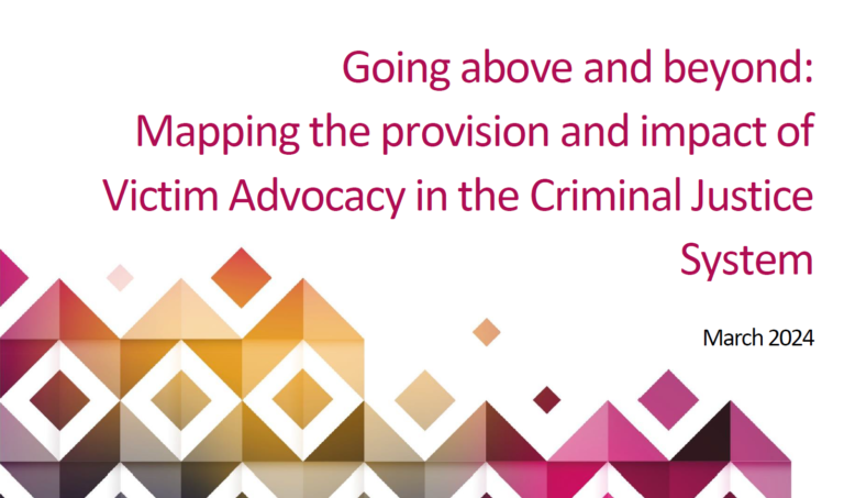 Image of the cover of the Victims' Commissioner's report, Going above and beyond.