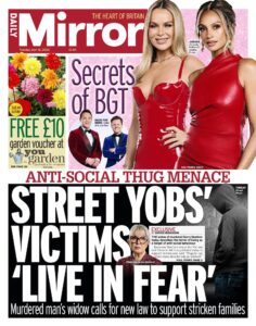 The front page of the Daily Mirror from April 2024, featuring an op-ed by the Victims' Commissioner.